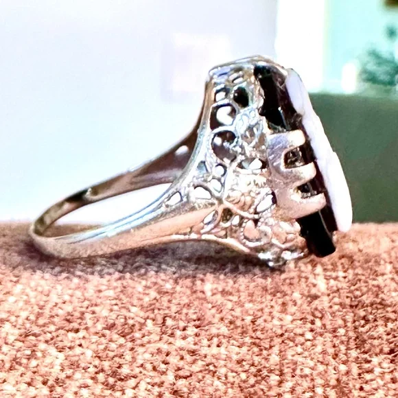 Titanic-Connection 14K White Gold Ostby Barton Intaglio Ring Size 6.5 - Picture 12 of 15